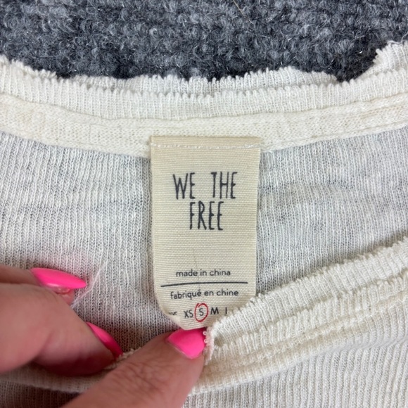 FREE PEOPLE We the Free Women’s Cream Pullover Tie Sides Boho Shirt size: Small - Picture 5 of 8